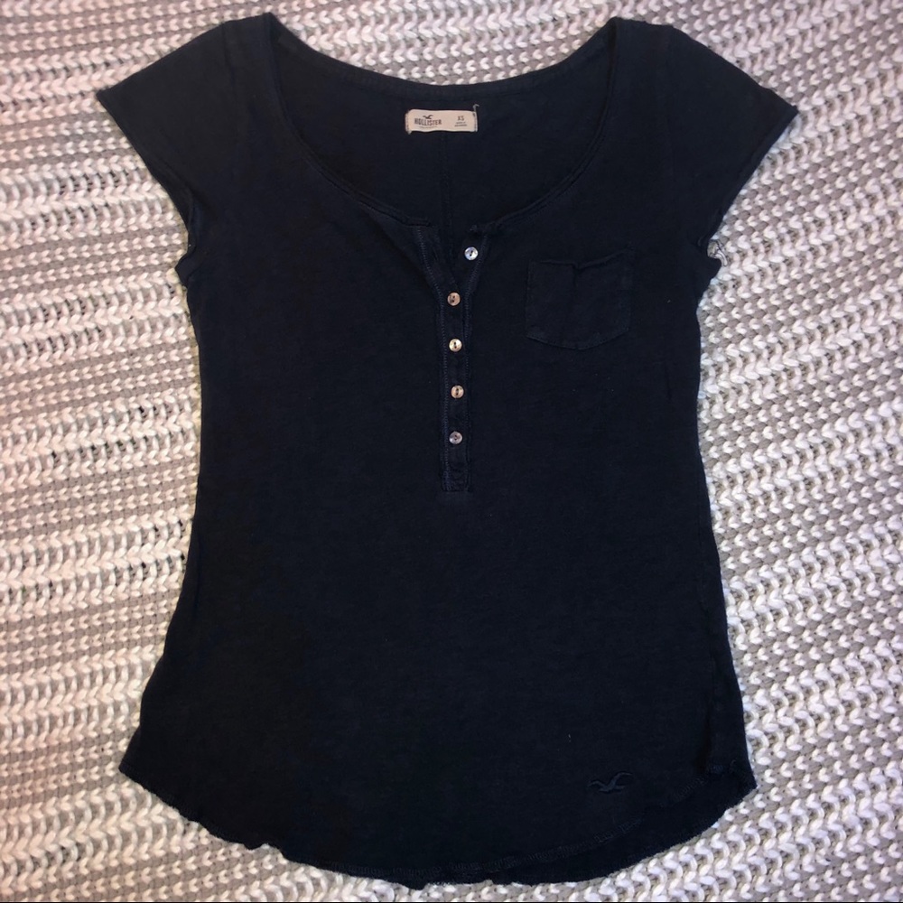 Hollister Navy Blue Button Up